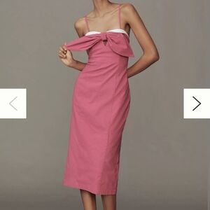 Anthropologie Pink Sheath Dress Spaghetti Strap
